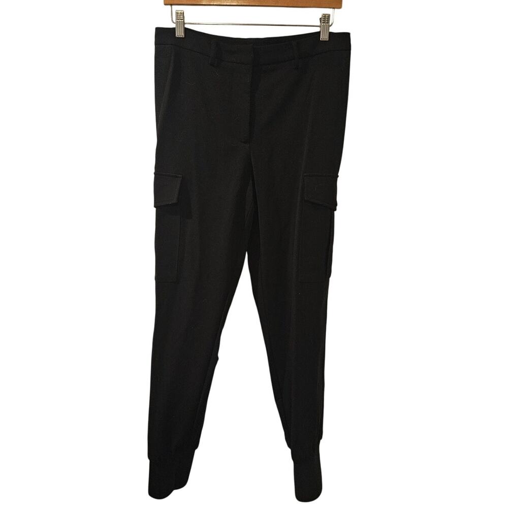 Donna Karan New York Black Cargo Jogger Pants Size 8 Spring 2022 Stretch NWOT